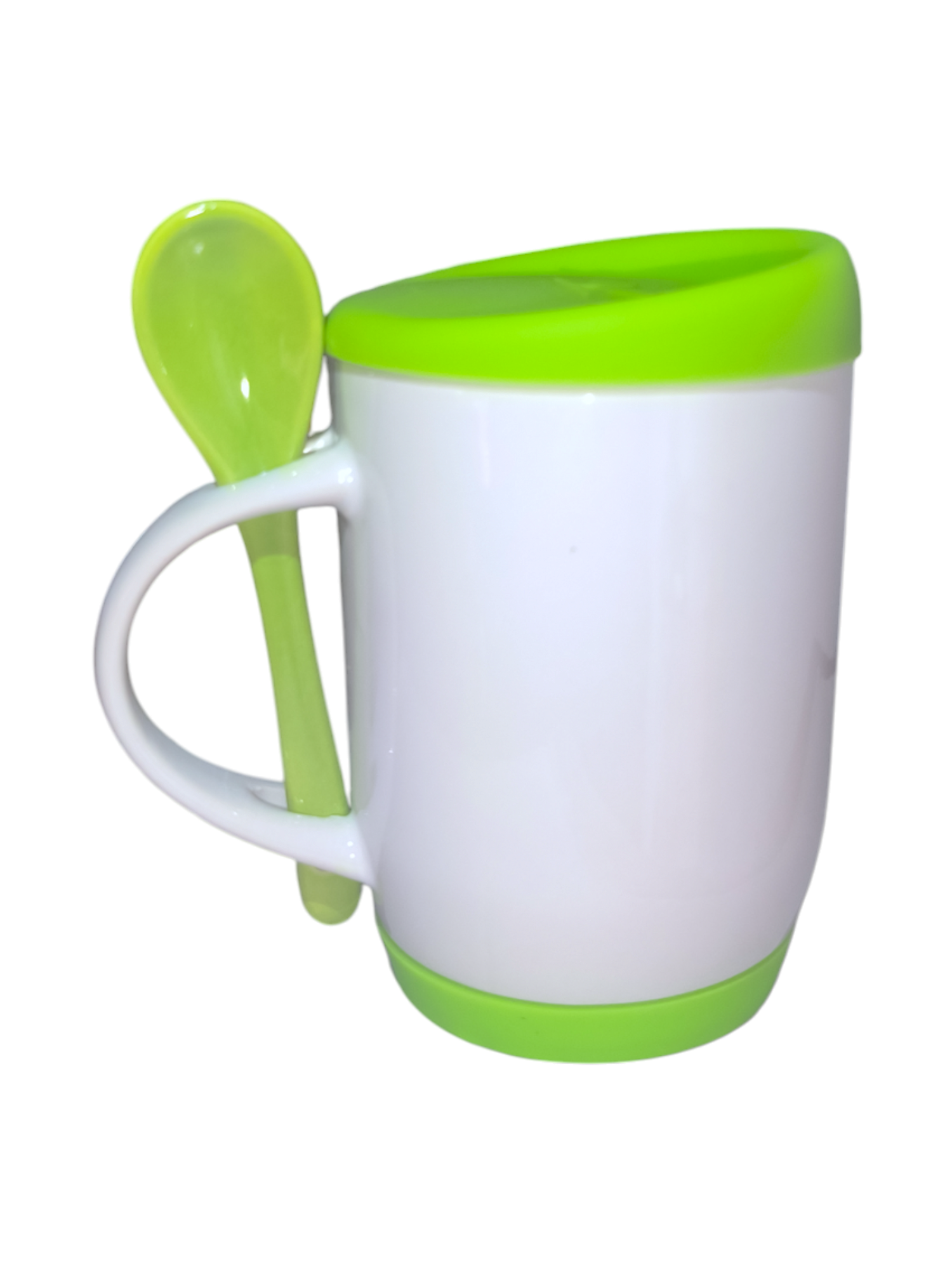 MUG 11 OZ SILICONA-CUCHARA VERDE BICHE
