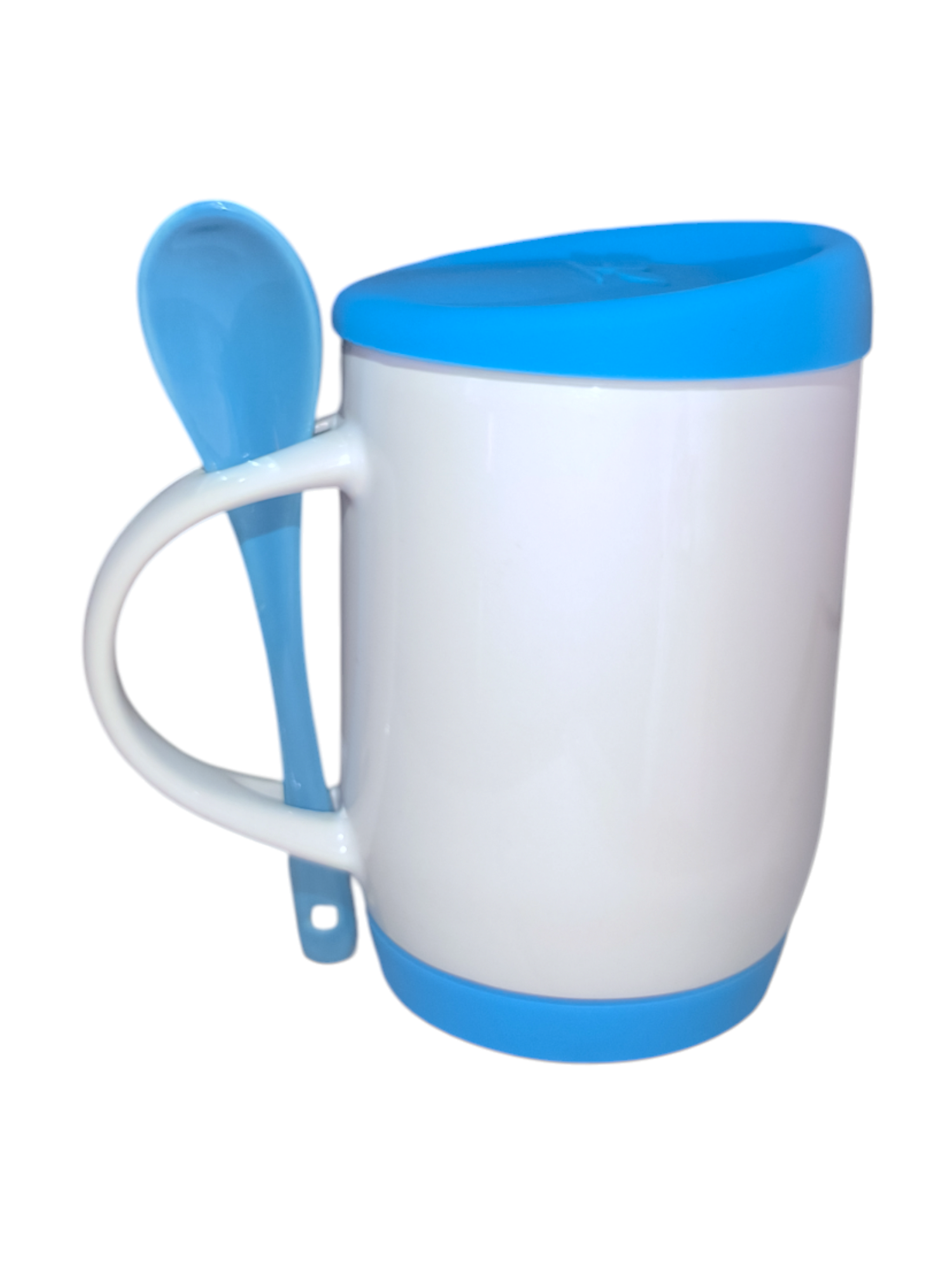 MUG 11 OZ SILICONA-CUCHARA AZUL CLARO